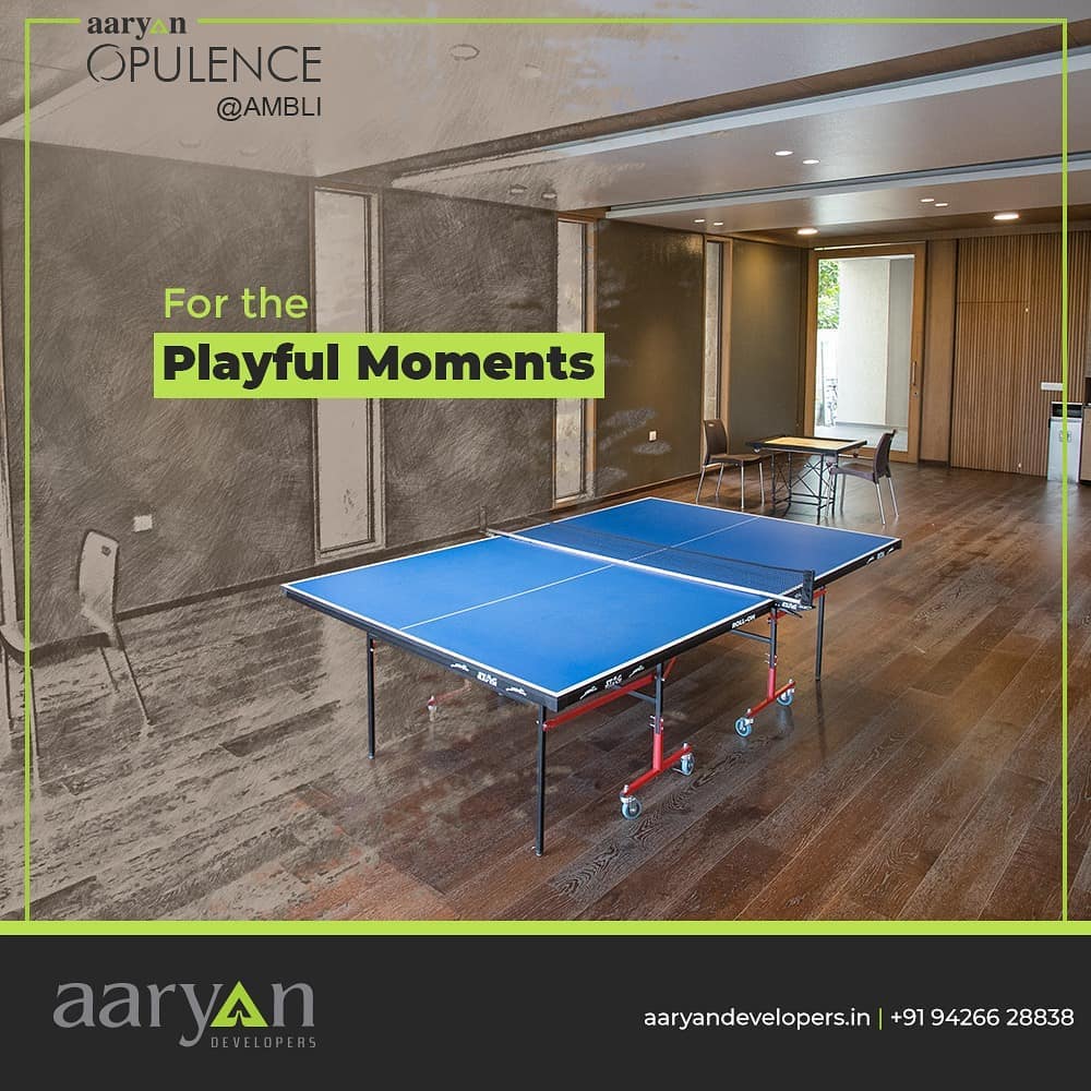 Aaryavart Developers,  IndoorGames, AaryanOpulence, First21Storeyed, AaryanDevelopers, Realestate, Ahmedabad, Ambli