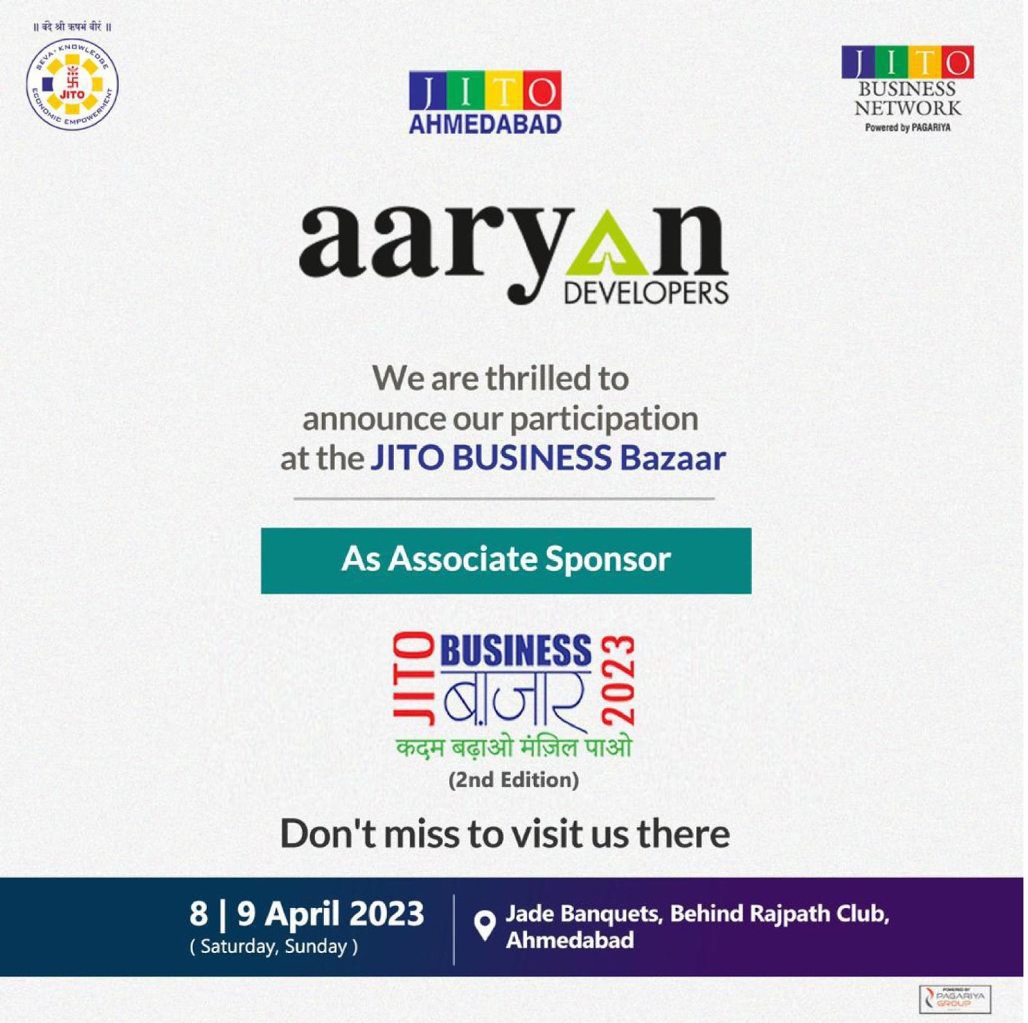 Aaryavart Developers,  Jito, JitoBazaar, JitoBusinessBazaar, JitoBusinessBazaar2023, Exibition, EventsInAhmedabad, Aaryan, AaryanDevelopers, RealEstate, Ahmedabad, gujarat