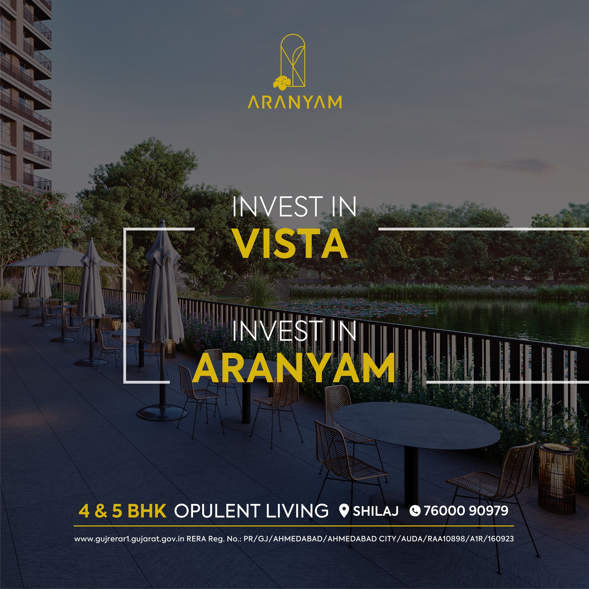 Aaryavart Developers,  AaryanDevelopers, Aranyam, OpulentLiving, 4BHK, 5BHK, Vista, InvestInAranyam, Investment, RealEstate, Property, Shilaj, Ahmedabad